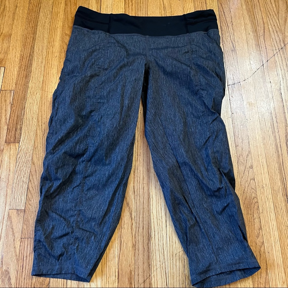 Lucy Capri Sz Large Activewear Get Going Pants Gray 503955